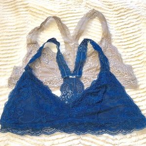 Anemone - Lace Bralette Bundle - Navy and Silver